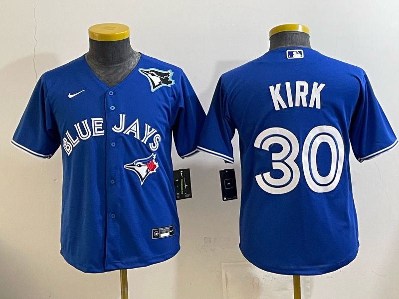 Youth 2025 Toronto Blue Jays #30 Kirk blue Game Nike MLB Jersey style 004